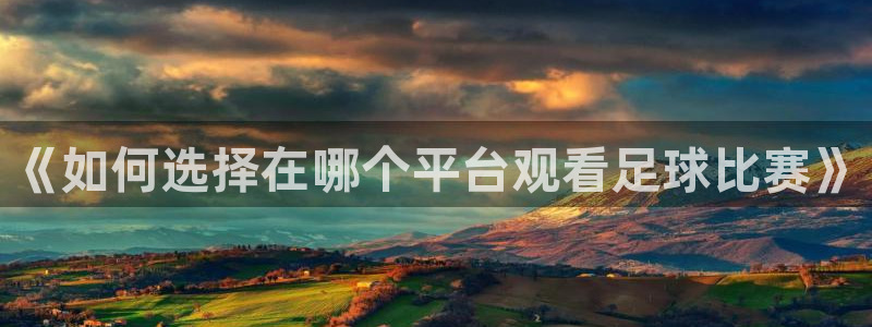 《如何选择在哪个平台观看足球比赛》